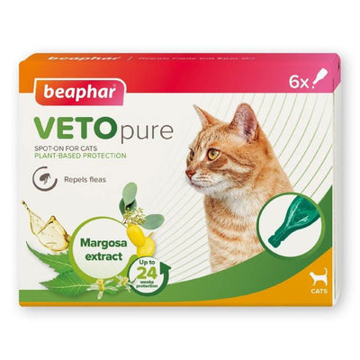 Beaphar VETOpure Flea Spot-On for Cats 6 Pipettes